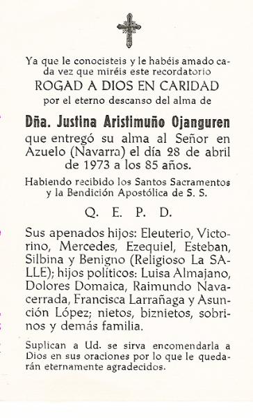 Justina Aristimuño Ojanguren