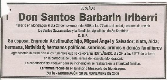Santos Barbarin Iriberri