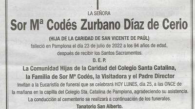 Mª CODES ZURBANO DIAZ DE CERIO